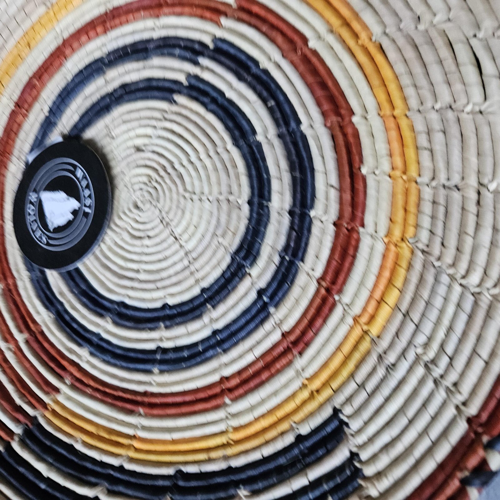 13 Inch Handwoven African Wall Basket, Boho Woven Wall Decor, Large Decorative Basket, Tribal Basket Wall Hanging, Neutral Home Decor - Image 3