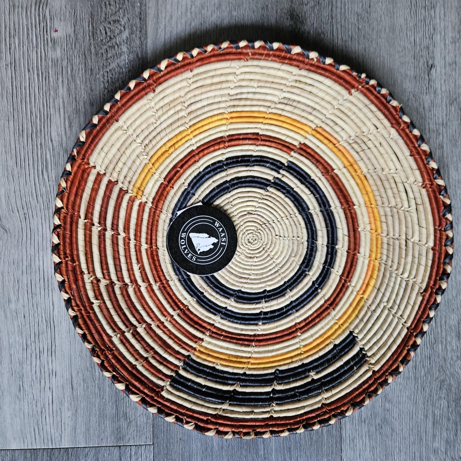 13 Inch Handwoven African Wall Basket, Boho Woven Wall Decor, Large Decorative Basket, Tribal Basket Wall Hanging, Neutral Home Decor - Image 5