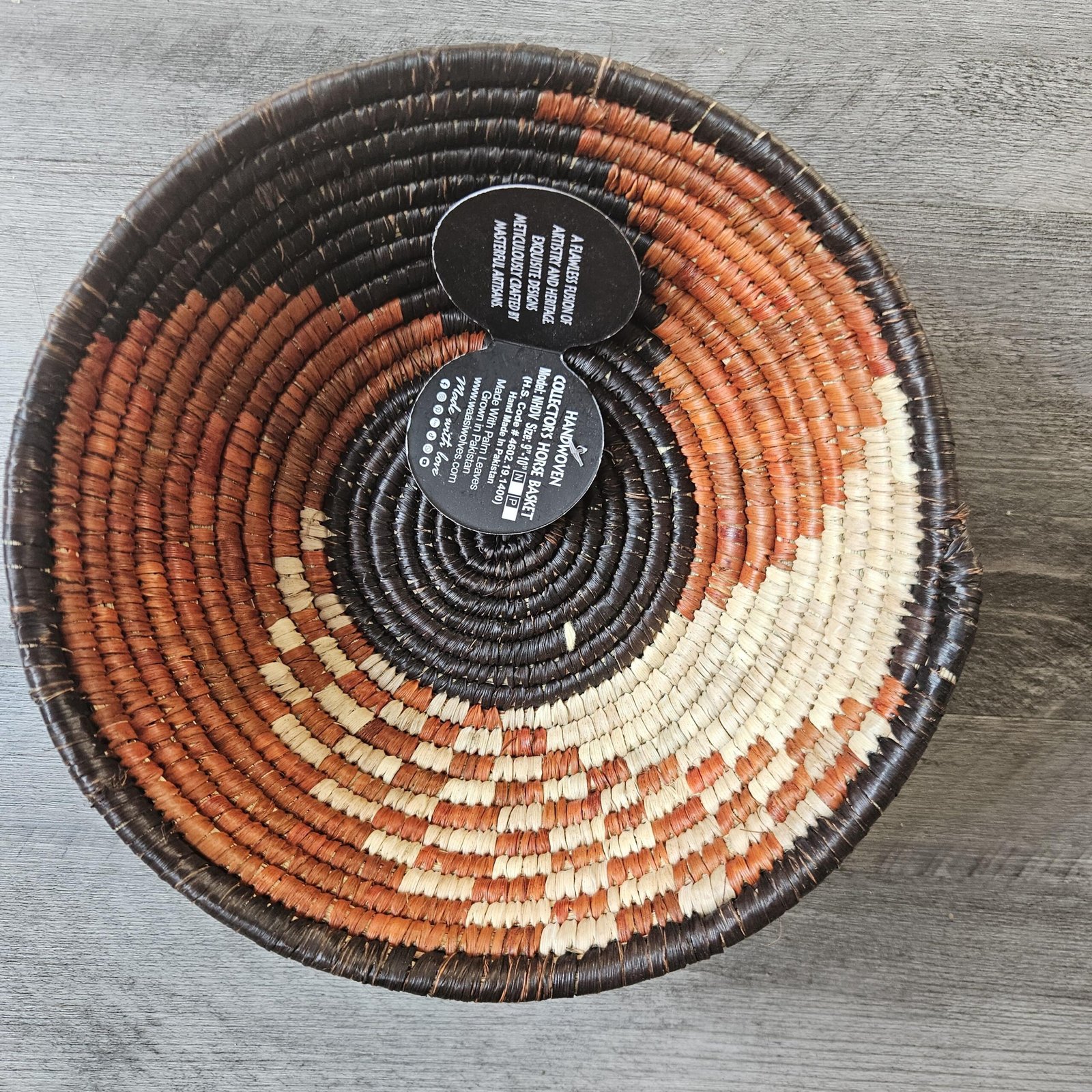 Handwoven Basket 8 Inch | African Woven Wall Basket | Boho Wall Decor | Rust & Natural Decorative Basket | Fruit Bowl | Catchall Bask - Image 4