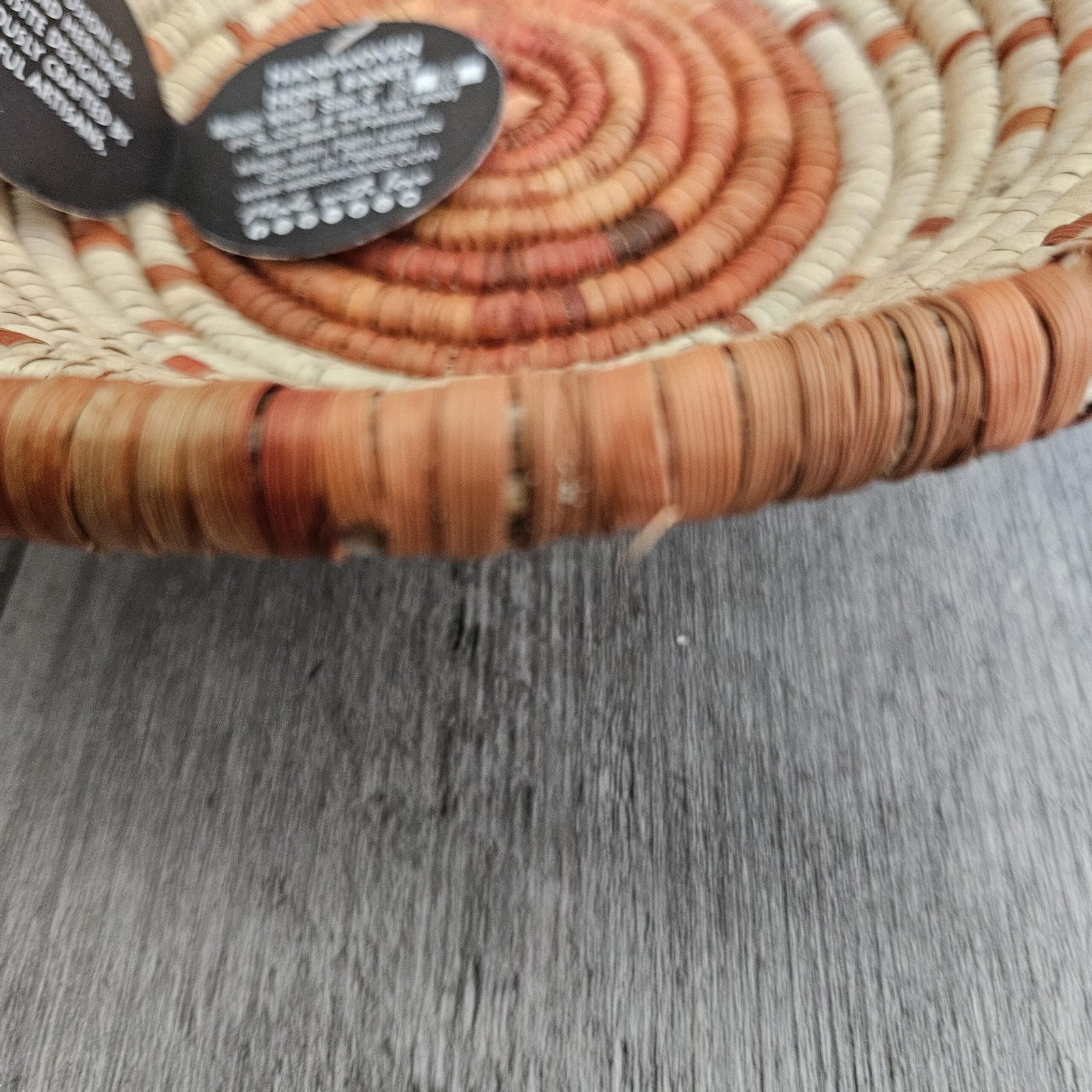 Handwoven 8 Inch Woven Basket | Terracotta & Natural Boho Wall Decor | African Inspired Basket | Small Woven Wall Hanging - Image 4