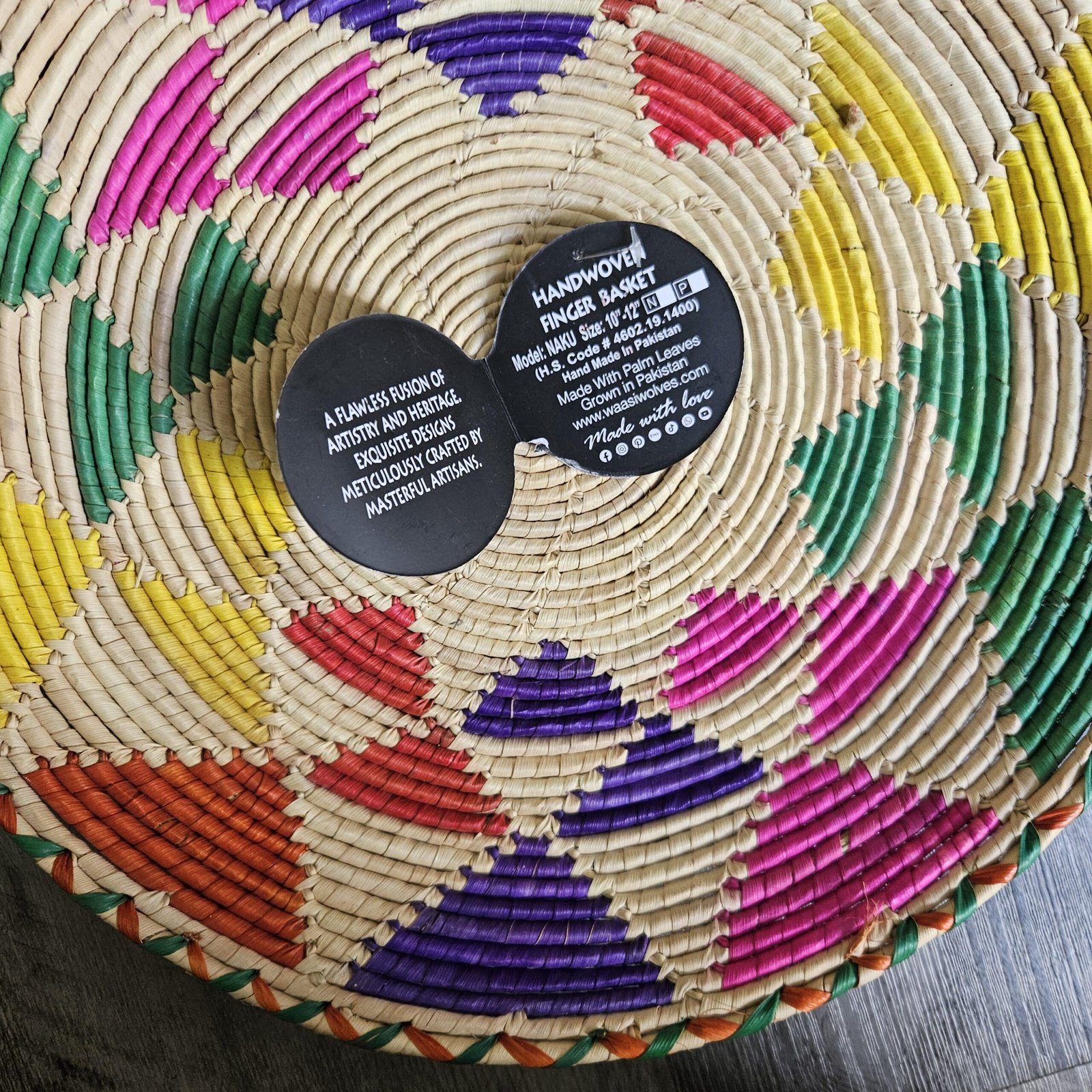 Set of 3 Handwoven African Wall Baskets, 14 Inch Colorful Woven Basket Wall Decor, Eclectic Boho Wall Art, Bohemian Home Decor - Image 4