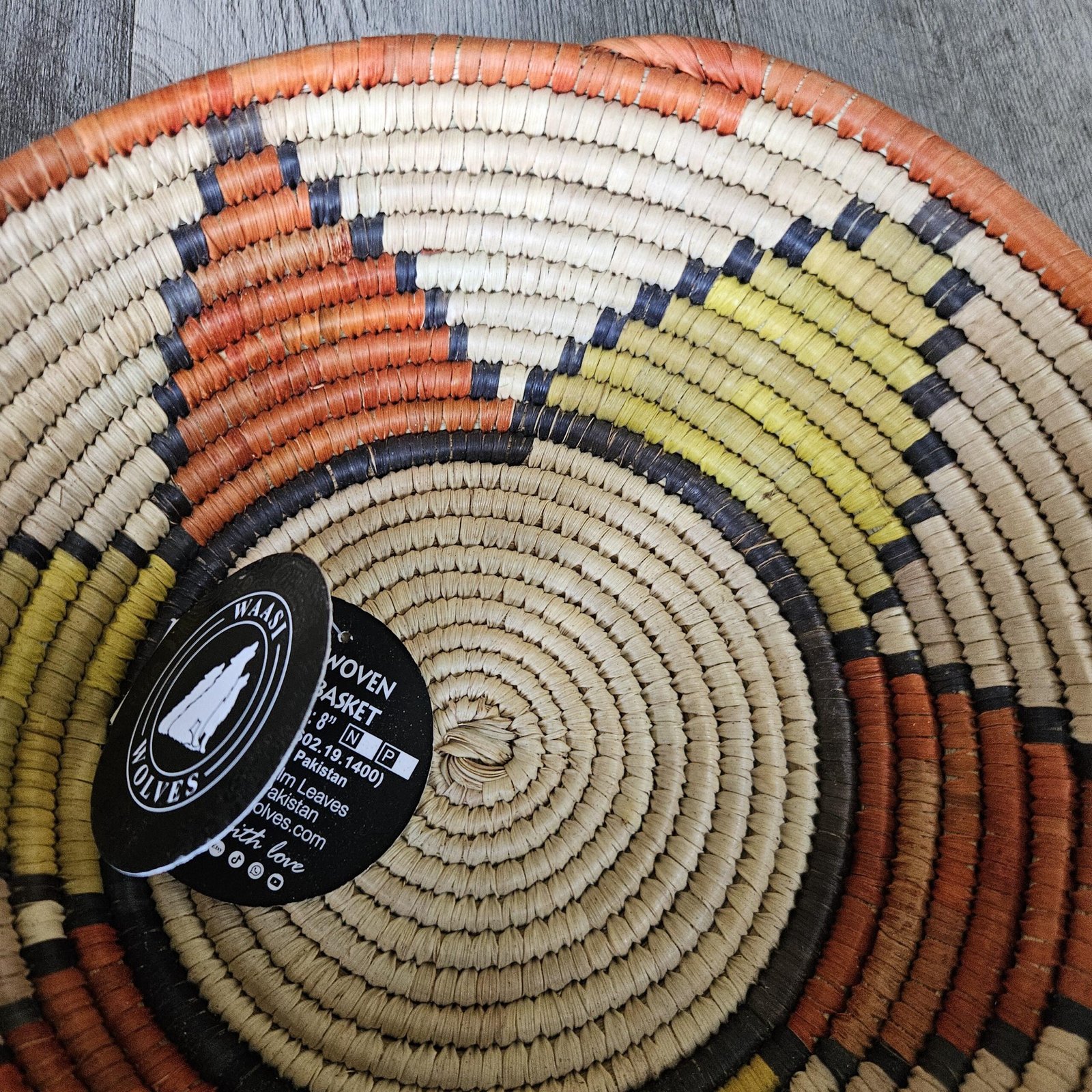 Handwoven Wall Basket 8 Inch | Terracotta Mustard Boho Basket | African Woven Wall Decor | Colorful Basket Bowl | Bohemian Home Decor - Image 5