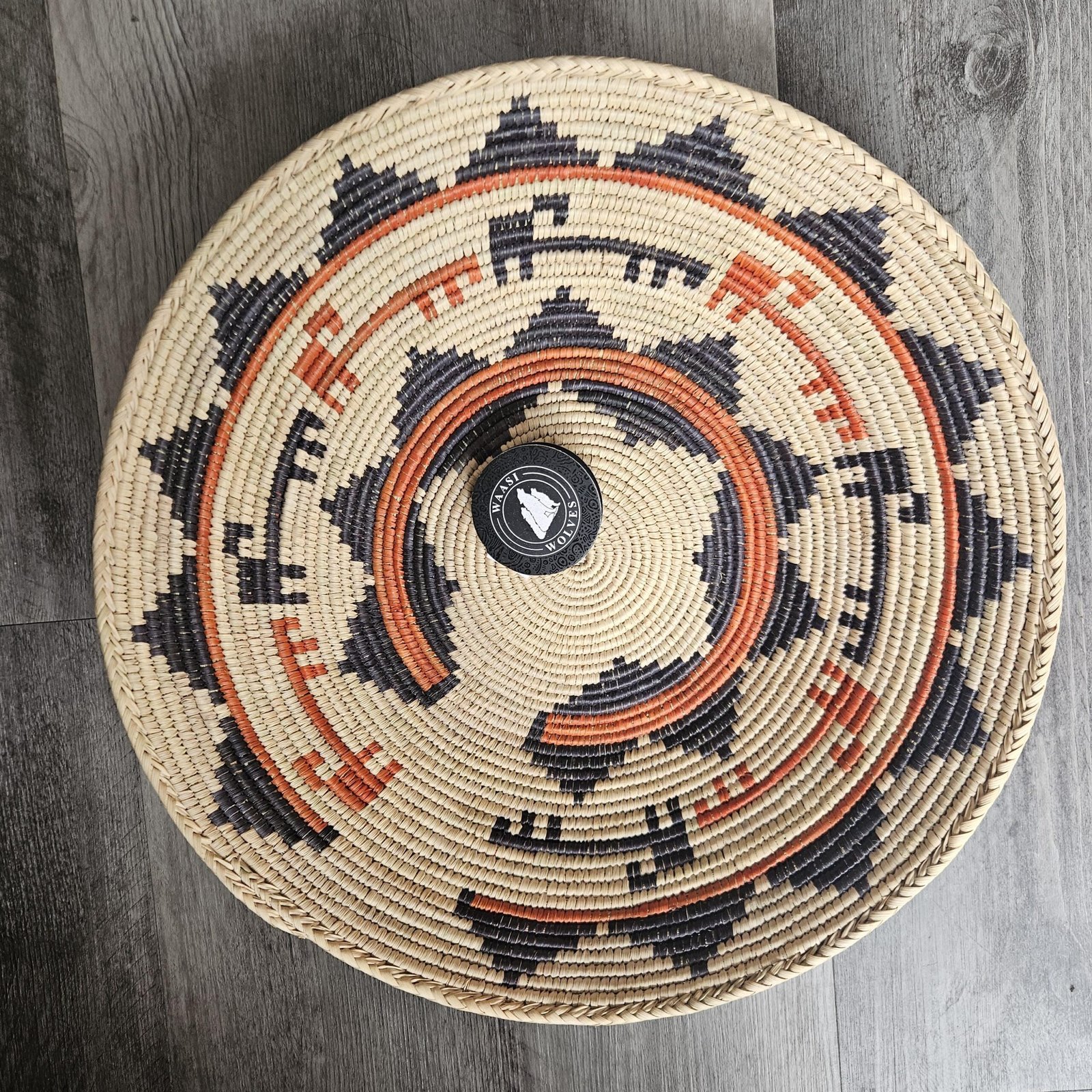 14 Inch Handwoven Wall Basket, African Woven Basket, Terracotta Brown Boho Wall Decor, Southwestern Basket, Tribal Wall Art - Image 4