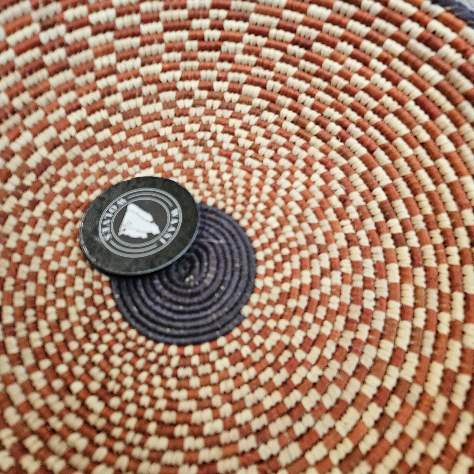 Handwoven African Wall Basket 14 Inch, Terracotta Cream Woven Basket, Boho Wall Decor, Fruit Bowl, Decorative Tray, Rustic Home Decor - Image 6