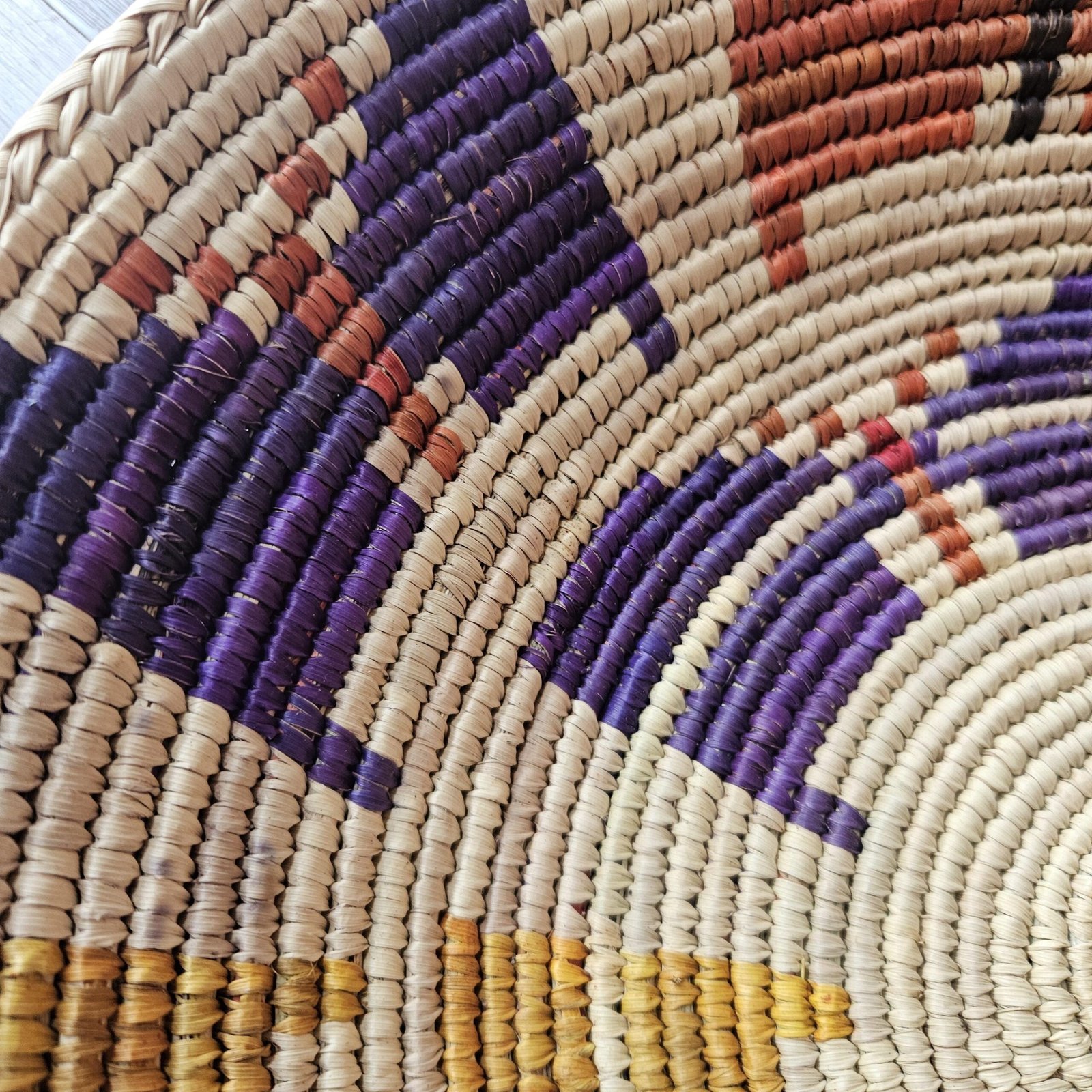 Handwoven African Wall Basket 14 Inch | Colorful Woven Wall Decor | Boho Raffia Basket | Tribal Wall Art | Ethnic Home Decor - Image 7