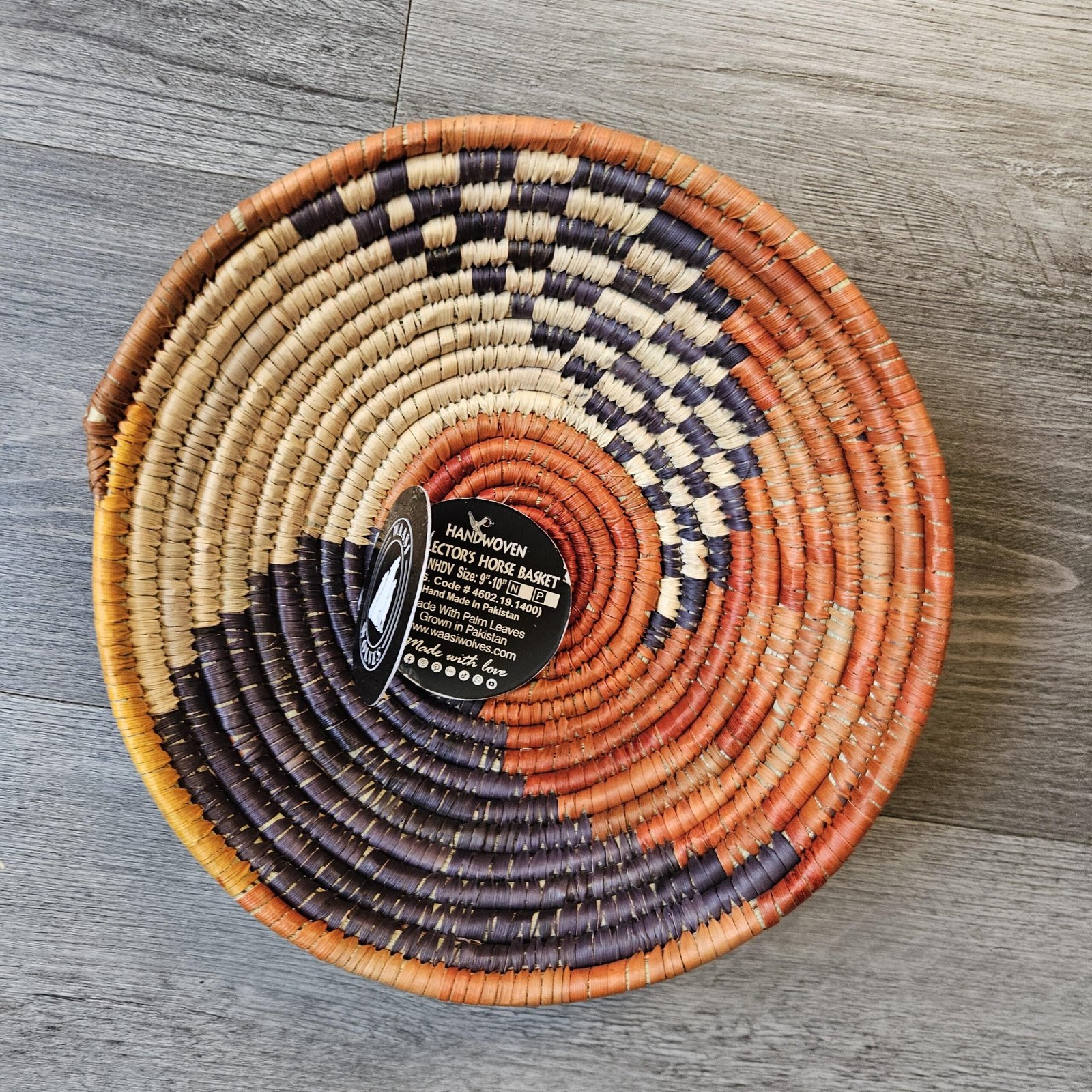 Handwoven 8 Inch Woven Basket | Terracotta Navy Natural Boho Decor | Small Decorative Bowl | African Inspired Basket | Shelf & Table Decor - Image 6