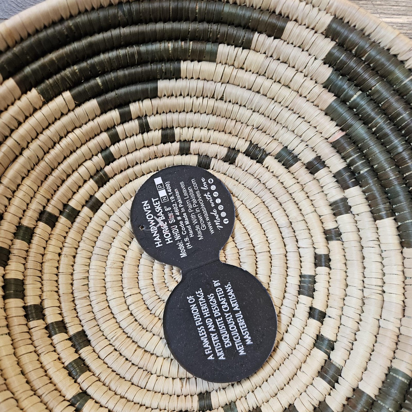 Handwoven 8 Inch Woven Basket | Olive Green & Natural Boho Decor | Small Decorative Bowl | African Inspired Wall Basket - Image 4