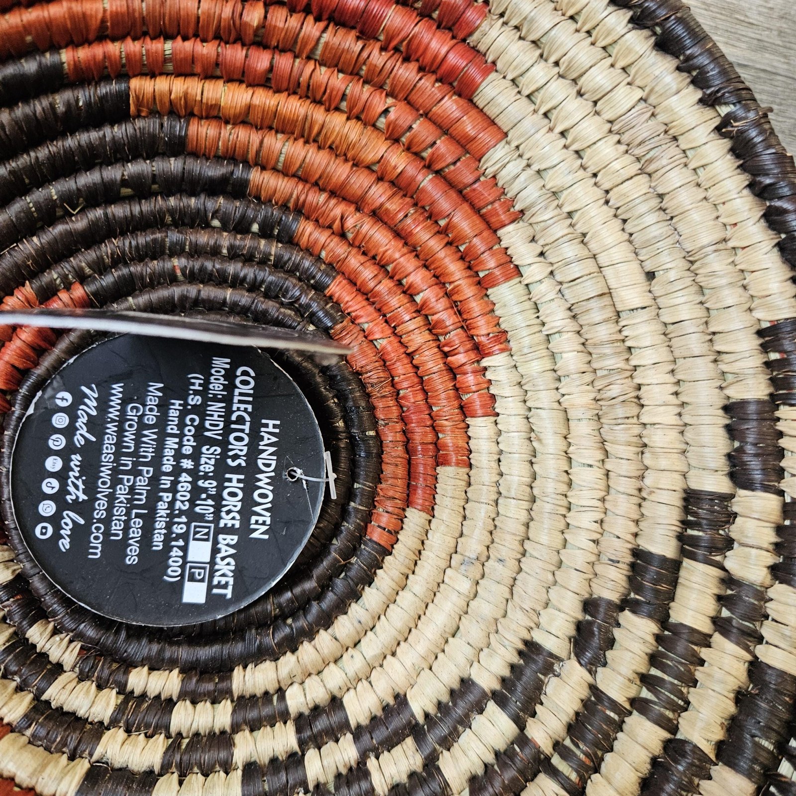 Handwoven 8 Inch Basket | Terracotta Brown & Cream Boho Wall Decor | African Inspired Woven Basket | Decorative Bowl Catchall - Image 4