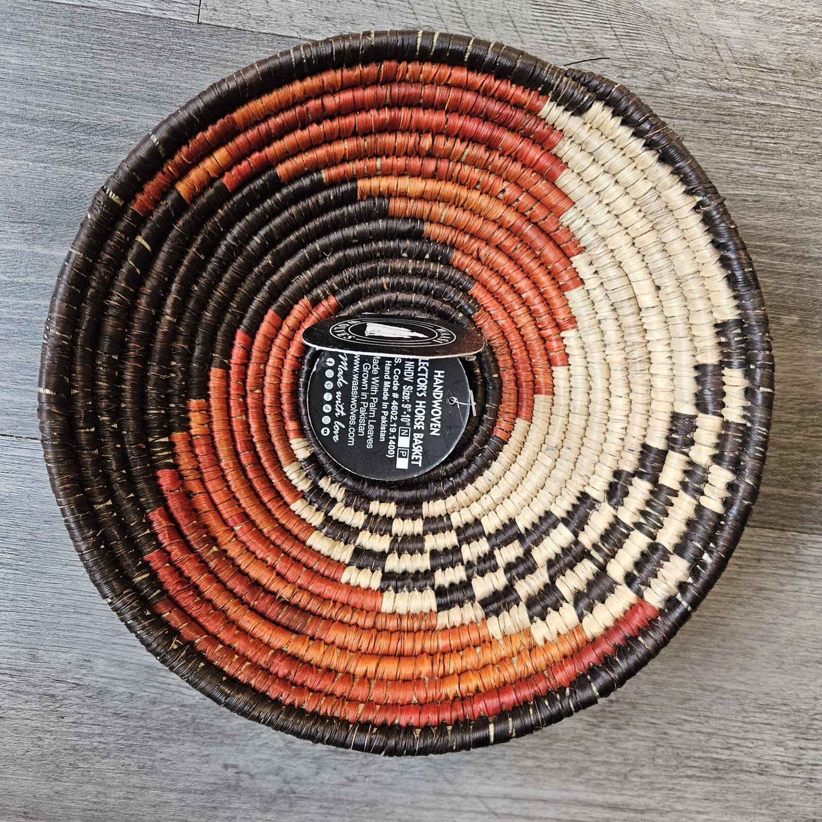 Handwoven 8 Inch Basket | Terracotta Brown & Cream Boho Wall Decor | African Inspired Woven Basket | Decorative Bowl Catchall - Image 5