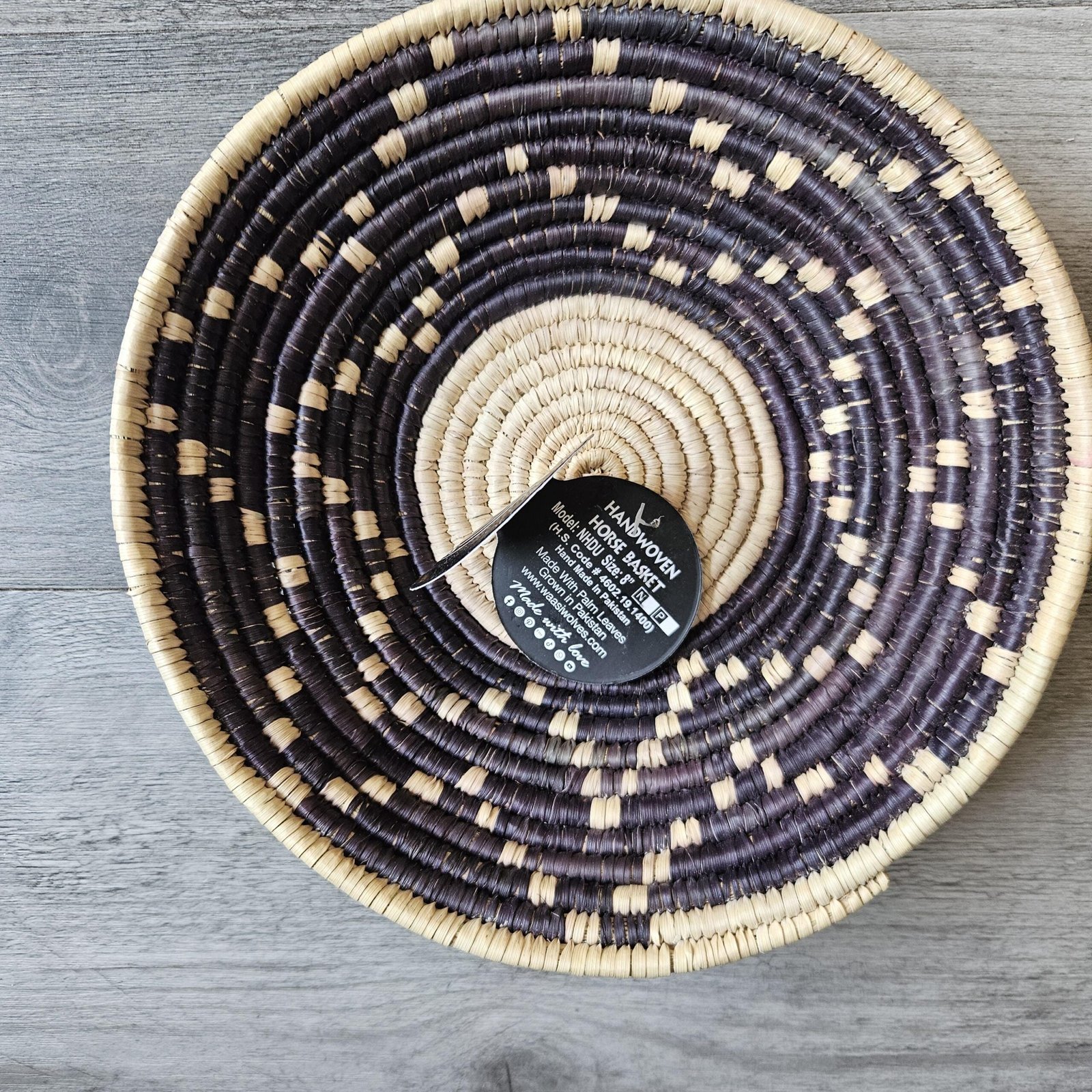 Handwoven Wall Basket 8 Inch | Deep Purple & Natural Woven Basket | Boho African Inspired Wall Decor | Handmade Woven Wall Hanging - Image 6